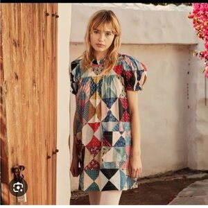 Doen Amarillo Mini Dress in Patchwork Multi